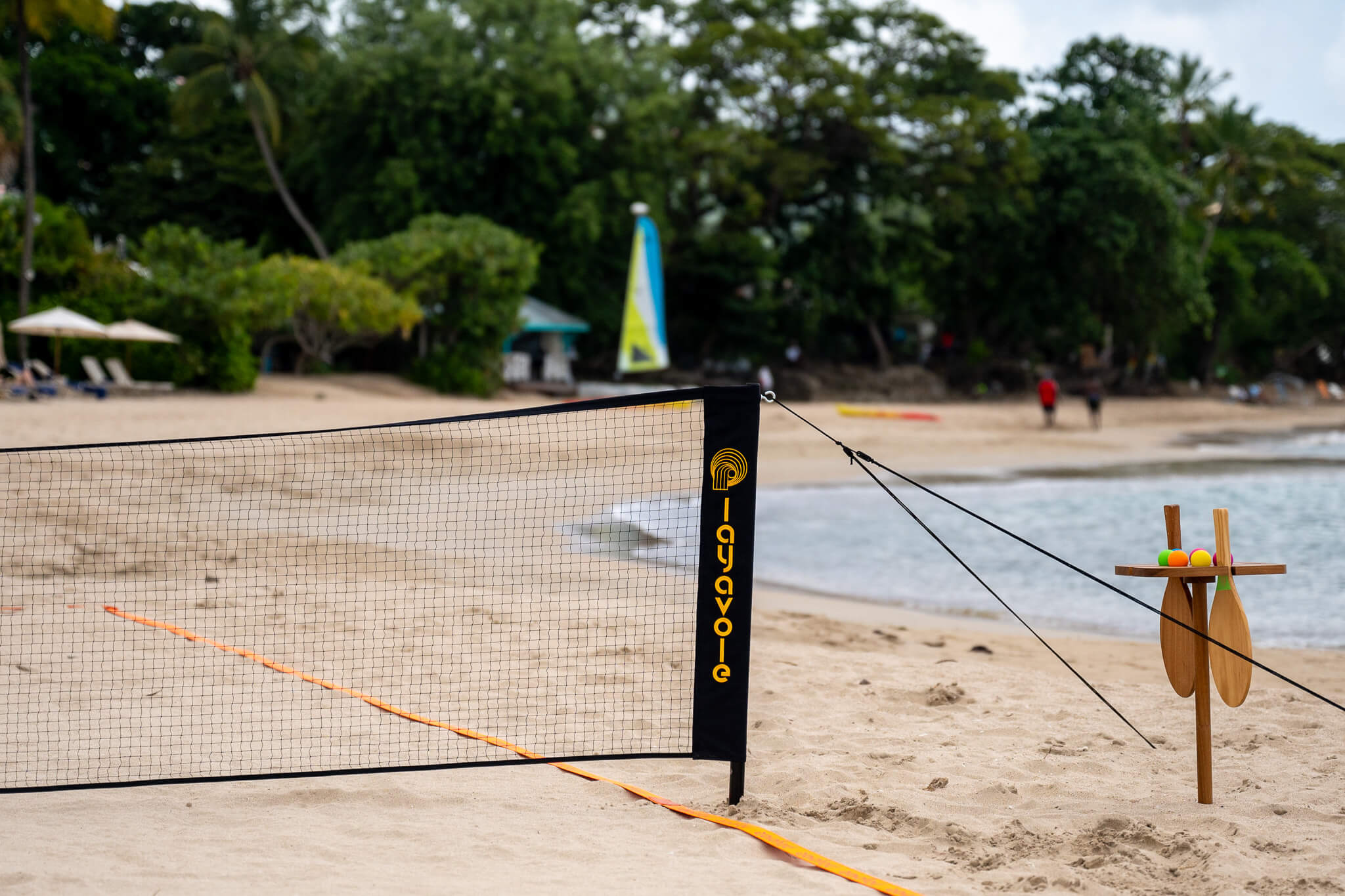 Rally Court and Playa Table next to beach ready for play