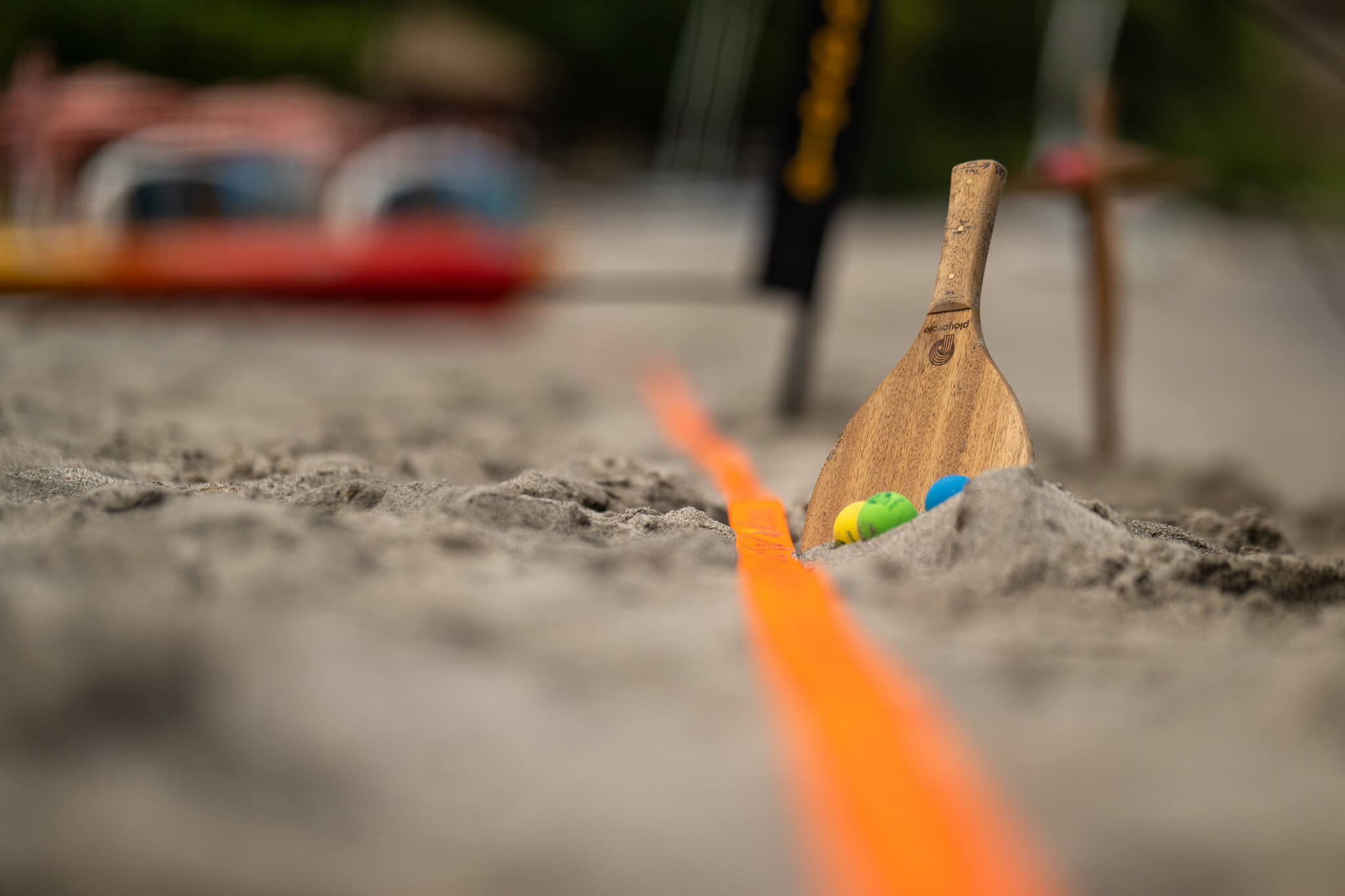 Teak Vole Paddle and Vole Drops next to Rally Court